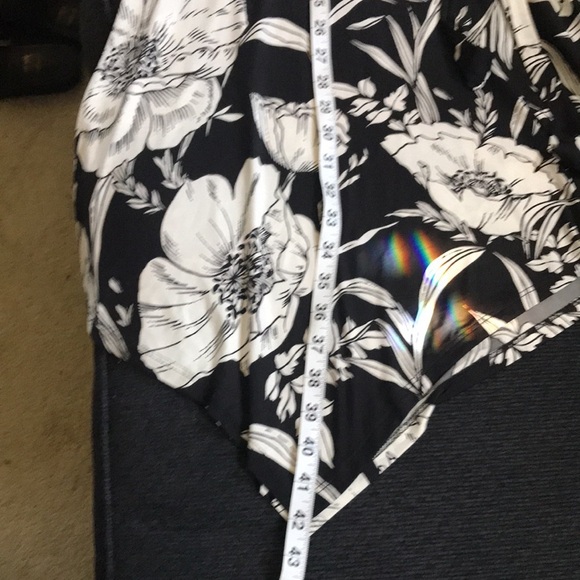 Nani Kai Hawaii Floral Halter Dress Asymmetrical Hem Open Back w/Tie Belt -M - Picture 11 of 11